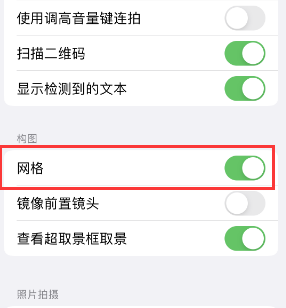 肇东苹果手机维修网点分享iPhone如何开启九宫格构图功能 